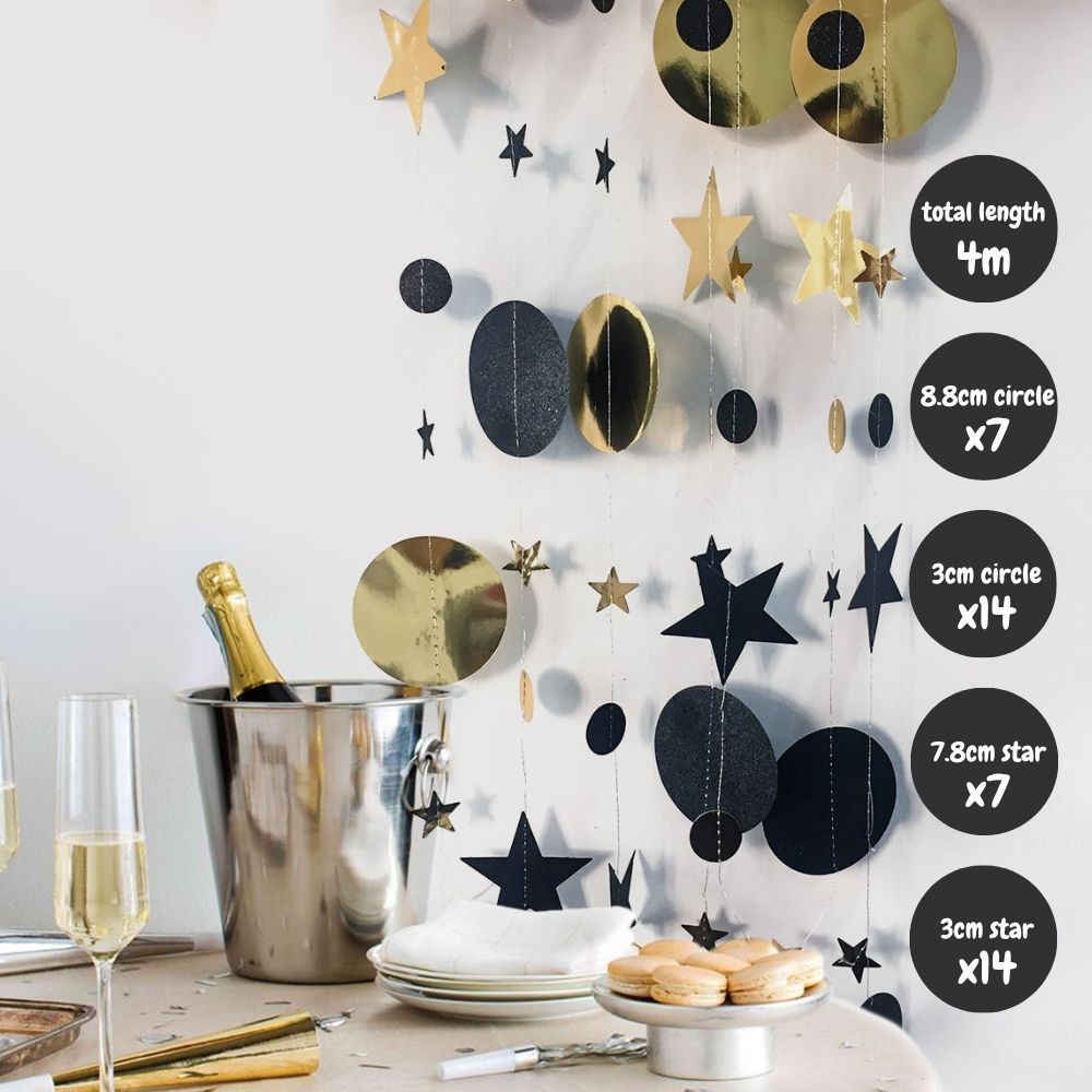 [SG Instock] Decorative Banner Garland Circle Star Flag Bunting Happy Birthday Party Decoration