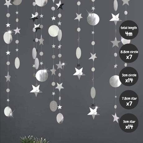 [SG Instock] Decorative Banner Garland Circle Star Flag Bunting Happy Birthday Party Decoration