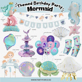 [SG Instock] - Personalised Mermaid Theme Birthday Party Balloon Banner Decoration