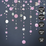[SG Instock] Decorative Banner Garland Circle Star Flag Bunting Happy Birthday Party Decoration