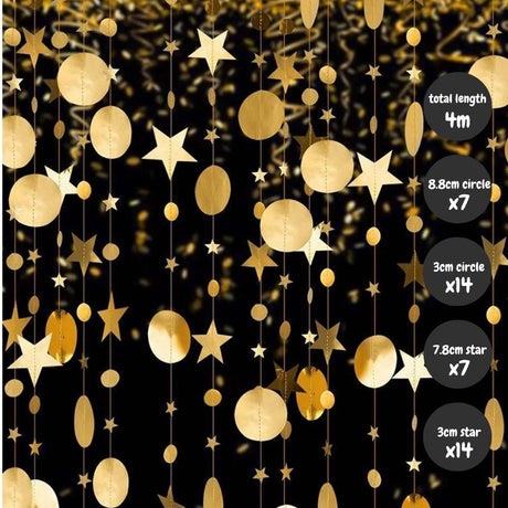 [SG Instock] Decorative Banner Garland Circle Star Flag Bunting Happy Birthday Party Decoration