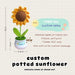 Personalised Crochet Sunflower Pot Teachers Day Gift Thank You Teacher Gift Bag Graduation Flowers