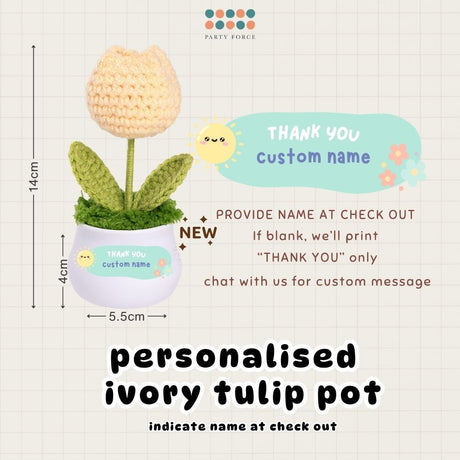 Personalised Crochet Sunflower Pot Teachers Day Gift Thank You Teacher Gift Bag Graduation Flowers
