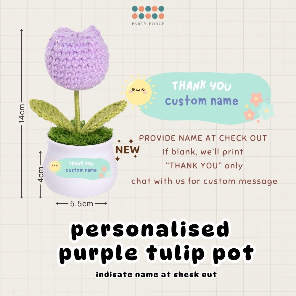 Personalised Crochet Sunflower Pot Teachers Day Gift Thank You Teacher Gift Bag Graduation Flowers