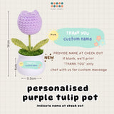 Personalised Crochet Sunflower Pot Teachers Day Gift Thank You Teacher Gift Bag Graduation Flowers