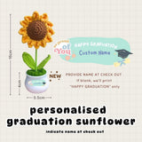 Personalised Crochet Sunflower Pot Teachers Day Gift Thank You Teacher Gift Bag Graduation Flowers