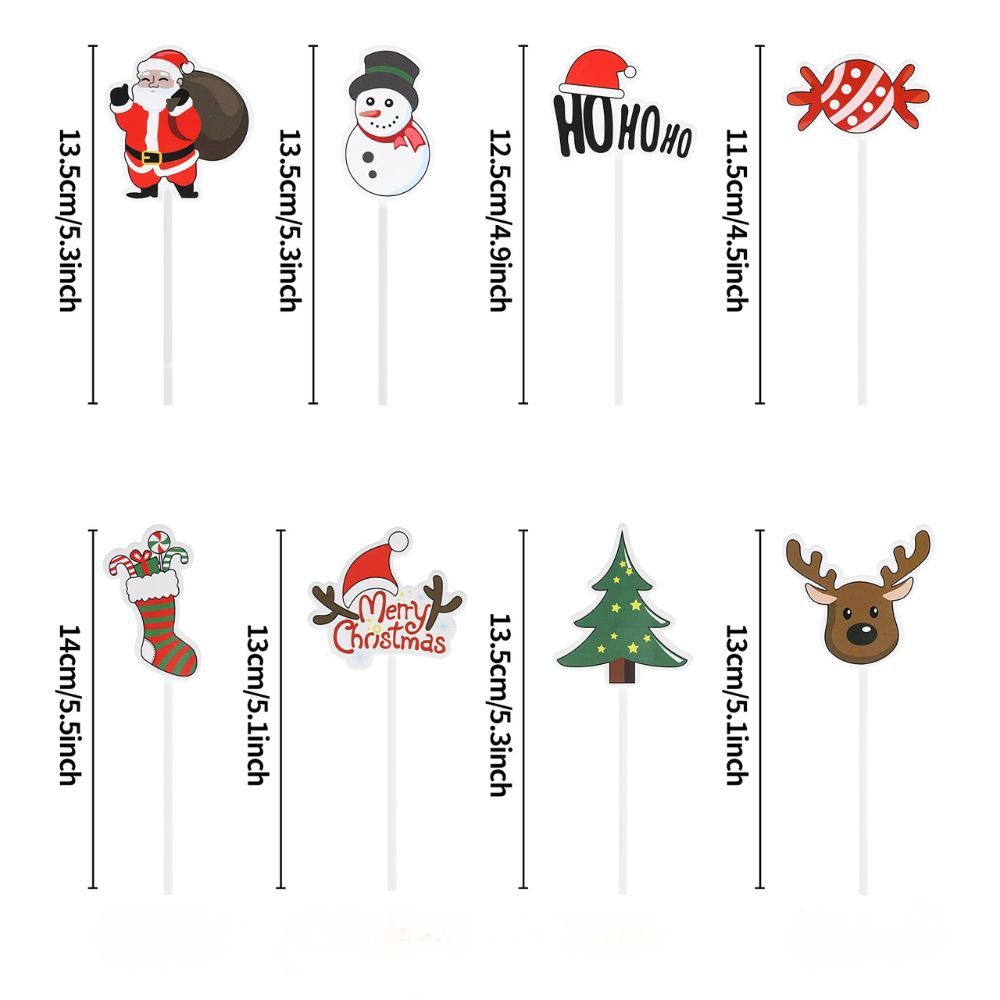 Christmas Cake topper CupCake Topper set