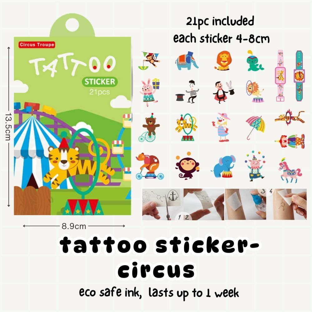 Cute Cartoon Tattoo Sticker Set