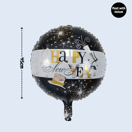 Happy New Year party Decoration Foil Balloon Tableware for New Year Party Decoration