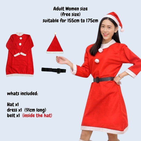 Christmas Santa Claus Costume Set Kids Women Men