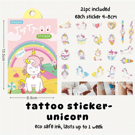 Cute Cartoon Tattoo Sticker Set