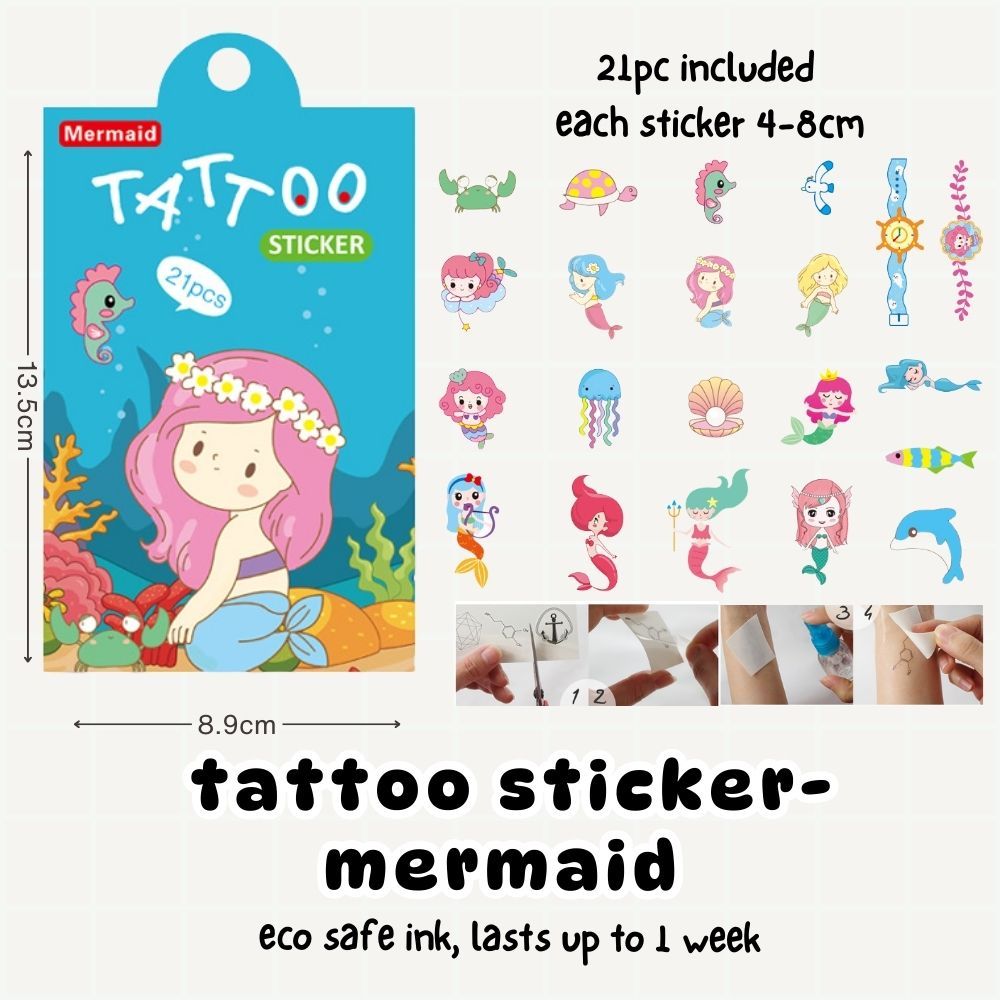 Cute Cartoon Tattoo Sticker Set