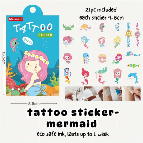 Cute Cartoon Tattoo Sticker Set