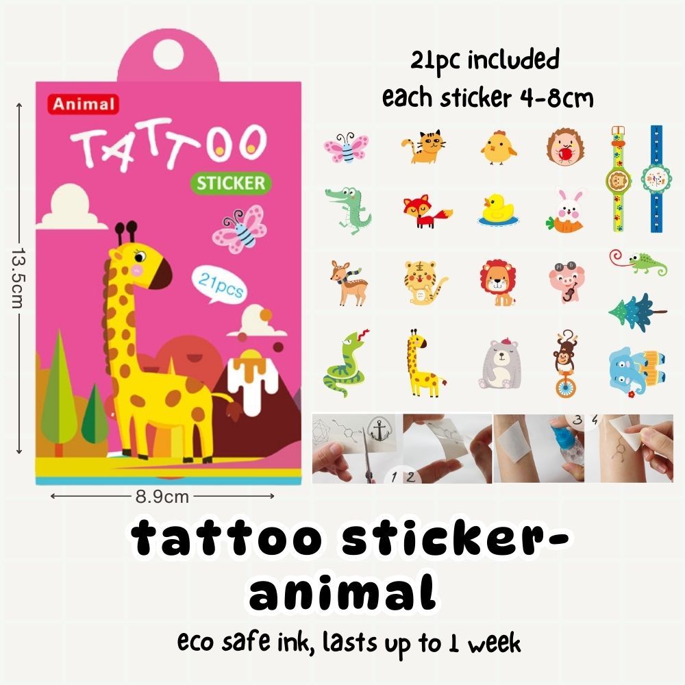 Cute Cartoon Tattoo Sticker Set