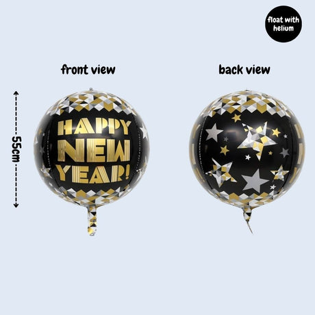 Happy New Year party Decoration Foil Balloon Tableware for New Year Party Decoration