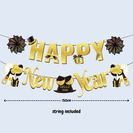 Happy New Year party Decoration Foil Balloon Tableware for New Year Party Decoration