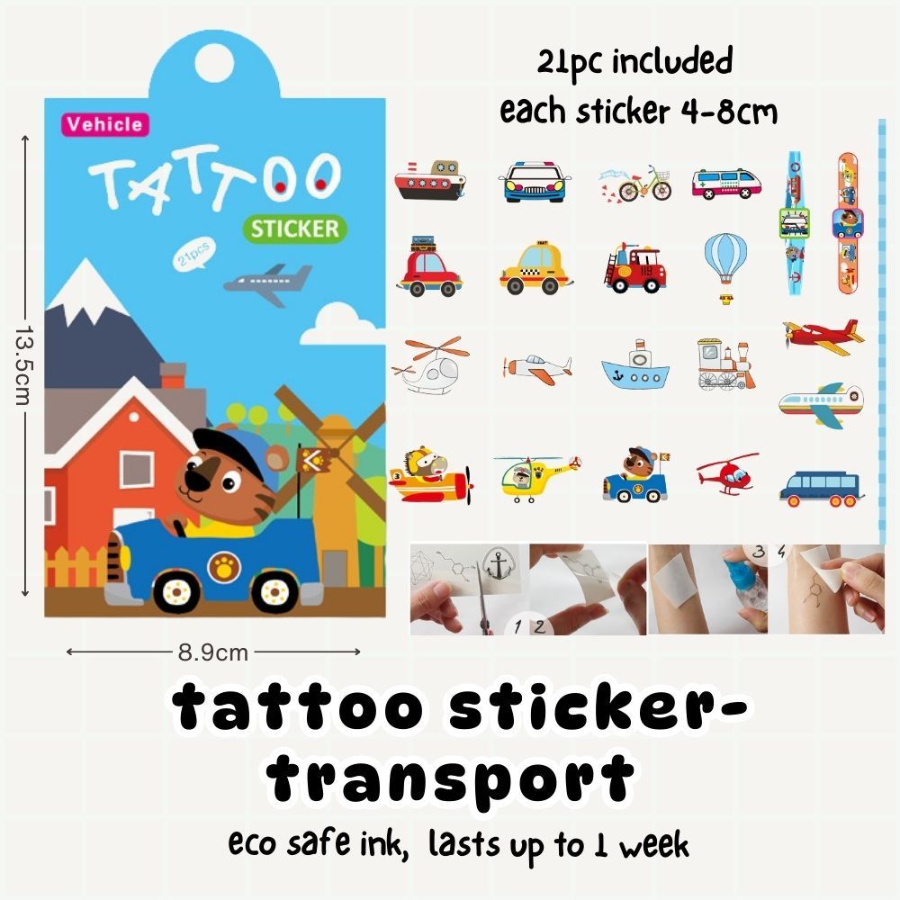 Cute Cartoon Tattoo Sticker Set