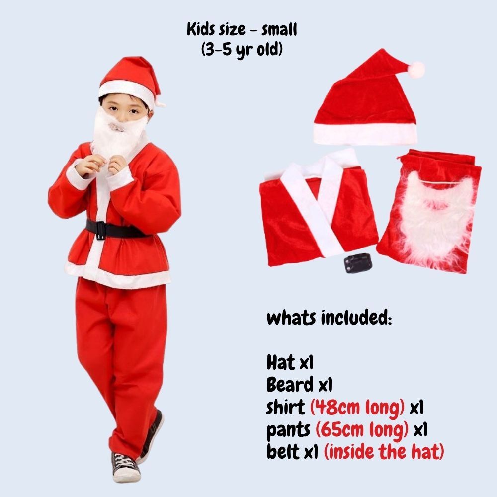 Christmas Santa Claus Costume Set Kids Women Men
