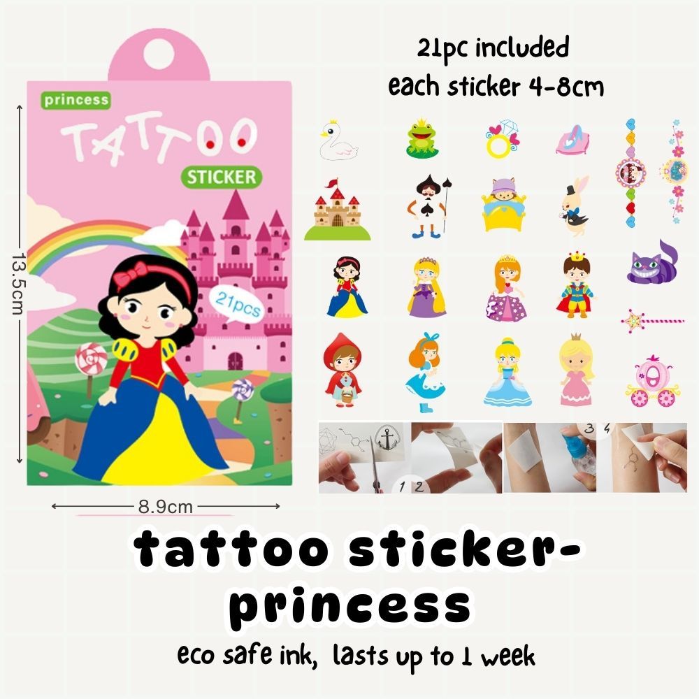 Cute Cartoon Tattoo Sticker Set