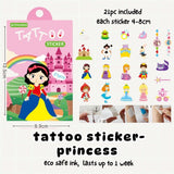 Cute Cartoon Tattoo Sticker Set