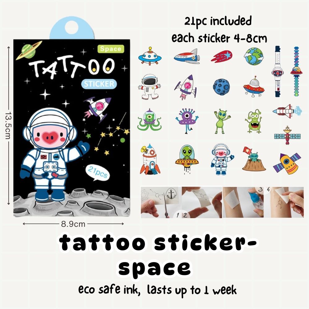 Cute Cartoon Tattoo Sticker Set