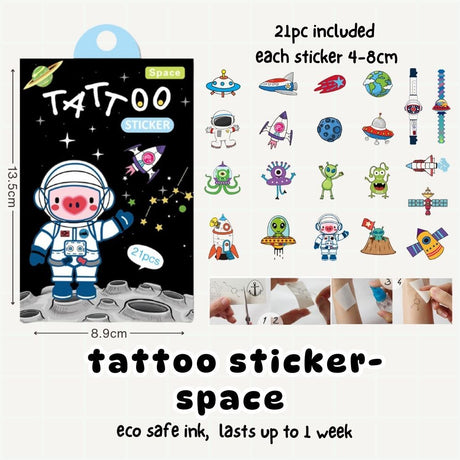 Cute Cartoon Tattoo Sticker Set