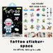 Cute Cartoon Tattoo Sticker Set