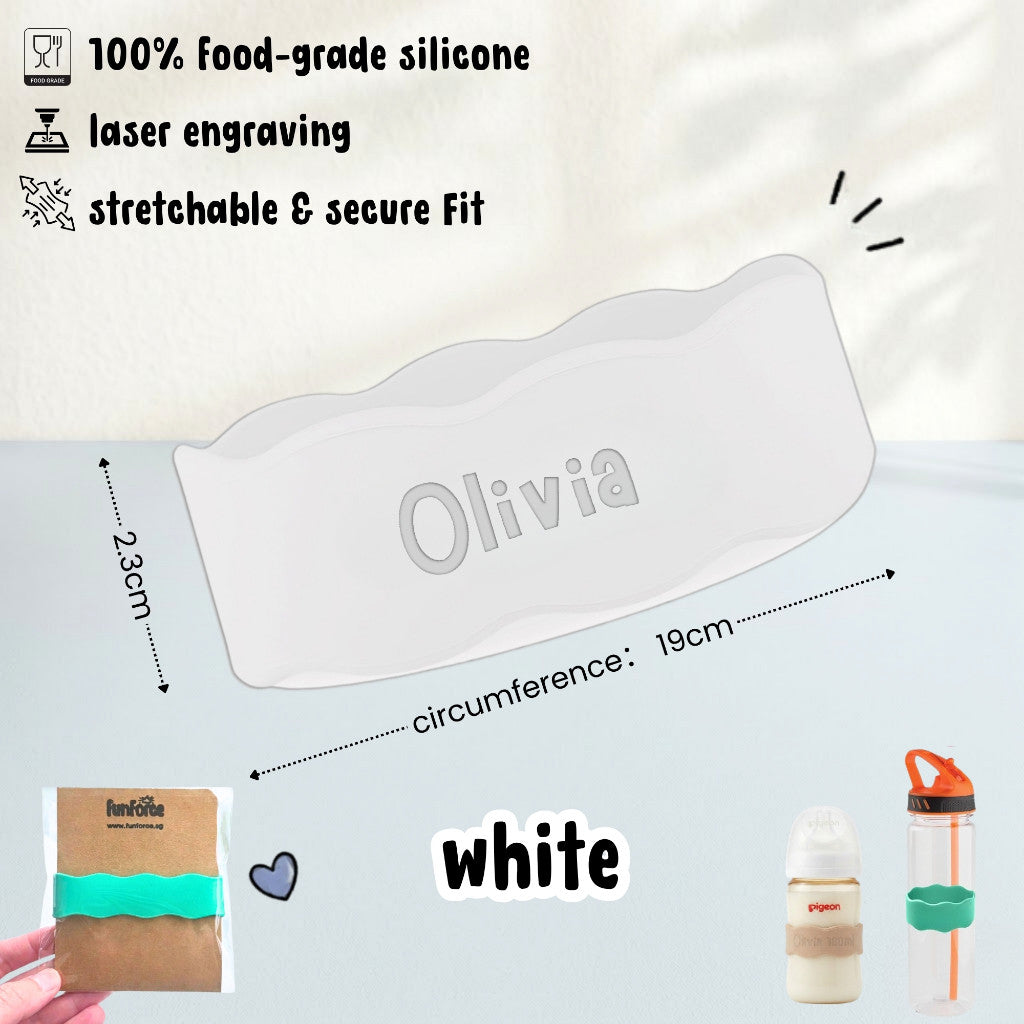 Personalised Name Label Milk Bottle Band Kids Water Bottle Band