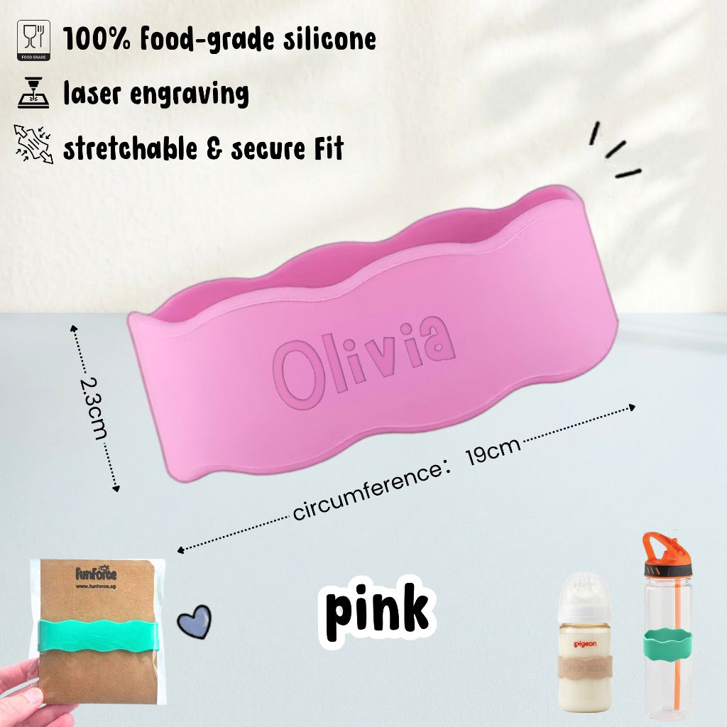 Personalised Name Label Milk Bottle Band Kids Water Bottle Band