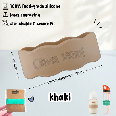 Personalised Name Label Milk Bottle Band Kids Water Bottle Band