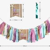 [SG Instock] - Personalised Mermaid Theme Birthday Party Balloon Banner Decoration