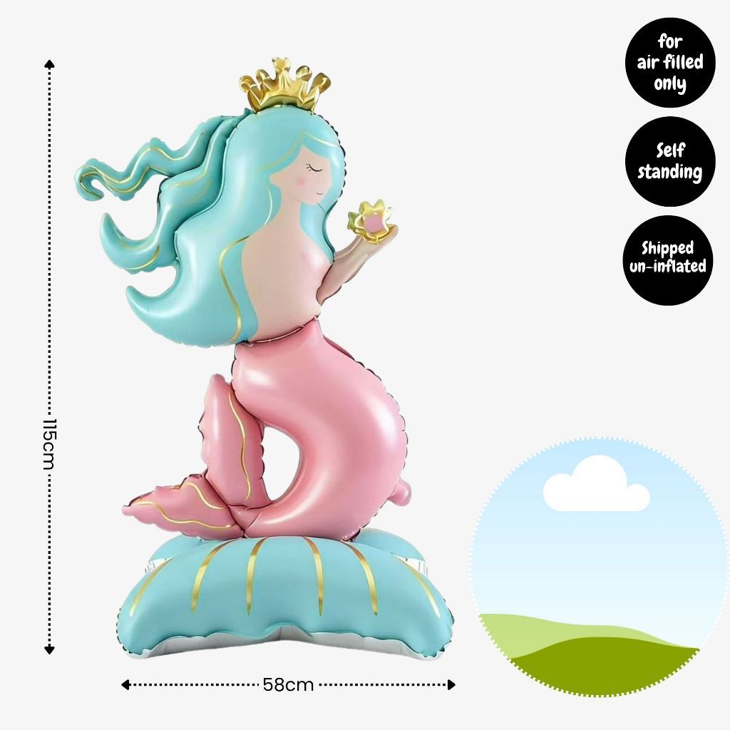 [SG Instock] - Personalised Mermaid Theme Birthday Party Balloon Banner Decoration