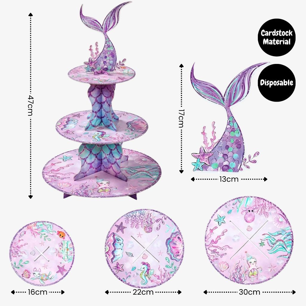 [SG Instock] - Personalised Mermaid Theme Birthday Party Balloon Banner Decoration