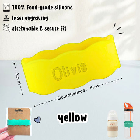 Personalised Name Label Milk Bottle Band Kids Water Bottle Band