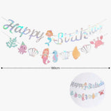 [SG Instock] - Personalised Mermaid Theme Birthday Party Balloon Banner Decoration