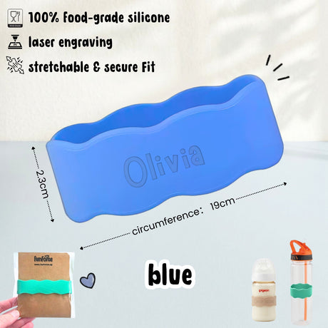 Personalised Name Label Milk Bottle Band Kids Water Bottle Band