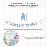 [SG Instock] - Personalised Mermaid Theme Birthday Party Balloon Banner Decoration