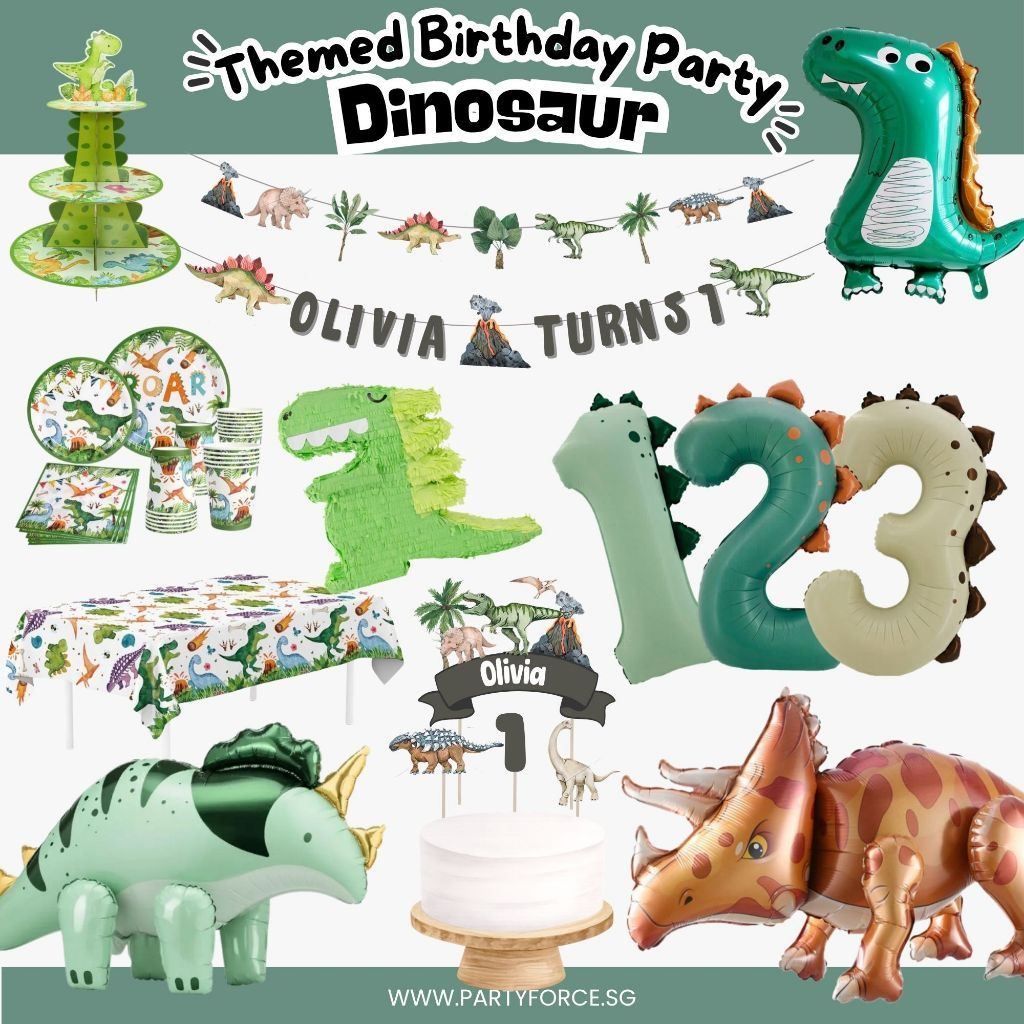 Personalised Dinosaur Theme Birthday Balloon Party Balloon Banner Decoration