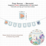 [SG Instock] - Personalised Mermaid Theme Birthday Party Balloon Banner Decoration