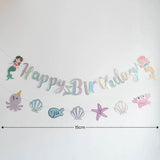 [SG Instock] - Personalised Mermaid Theme Birthday Party Balloon Banner Decoration