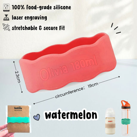 Personalised Name Label Milk Bottle Band Kids Water Bottle Band
