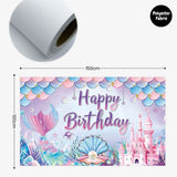 [SG Instock] - Personalised Mermaid Theme Birthday Party Balloon Banner Decoration