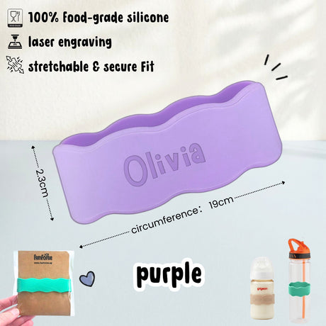 Personalised Name Label Milk Bottle Band Kids Water Bottle Band