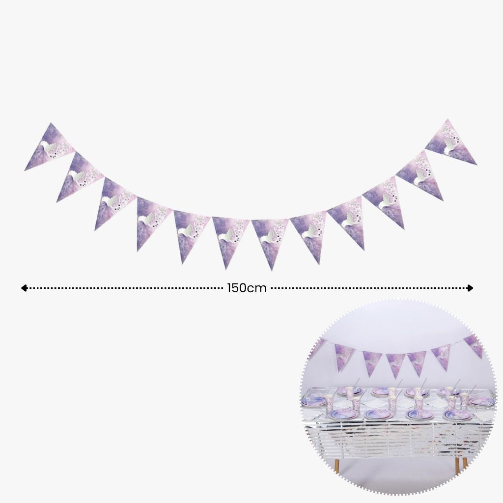 [SG Instock] - Personalised Mermaid Theme Birthday Party Balloon Banner Decoration