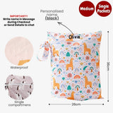 Personalised Wet Bag Waterproof Baby Diaper Bag Childcare Wash Bag Custom name