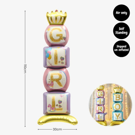 Gender Reveal Party Essentials Balloon Decoration Boy or Girl Banner Confetti Popper