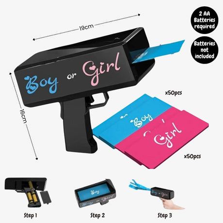 Gender Reveal Party Essentials Balloon Decoration Boy or Girl Banner Confetti Popper