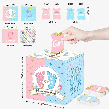 Gender Reveal Party Essentials Balloon Decoration Boy or Girl Banner Confetti Popper