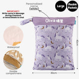 Personalised Wet Bag Waterproof Baby Diaper Bag Childcare Wash Bag Custom name