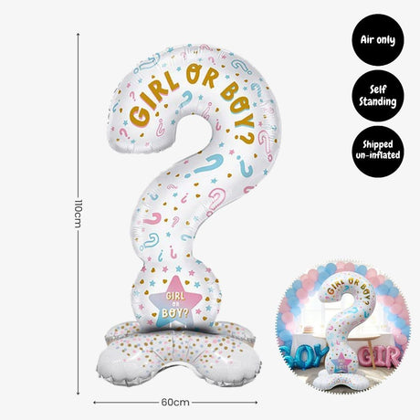 Gender Reveal Party Essentials Balloon Decoration Boy or Girl Banner Confetti Popper